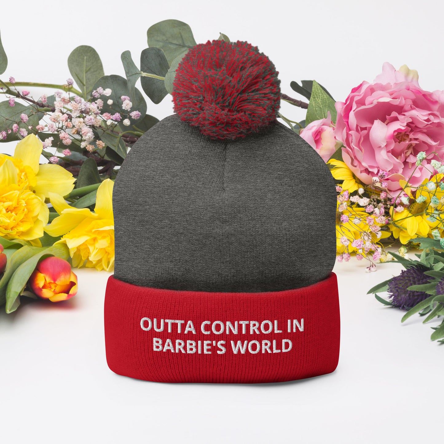 OUTTA CONTROL IN BARBIE'S WORLD Pom-Pom Beanie