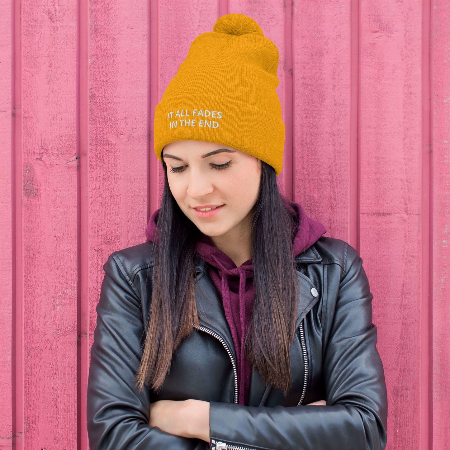 IT ALL FADES IN THE END Pom-Pom Beanie