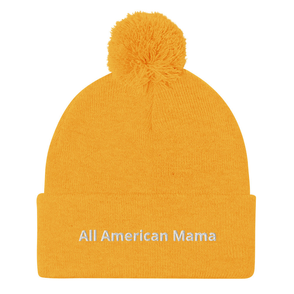 All American Mama Pom-Pom Beanie