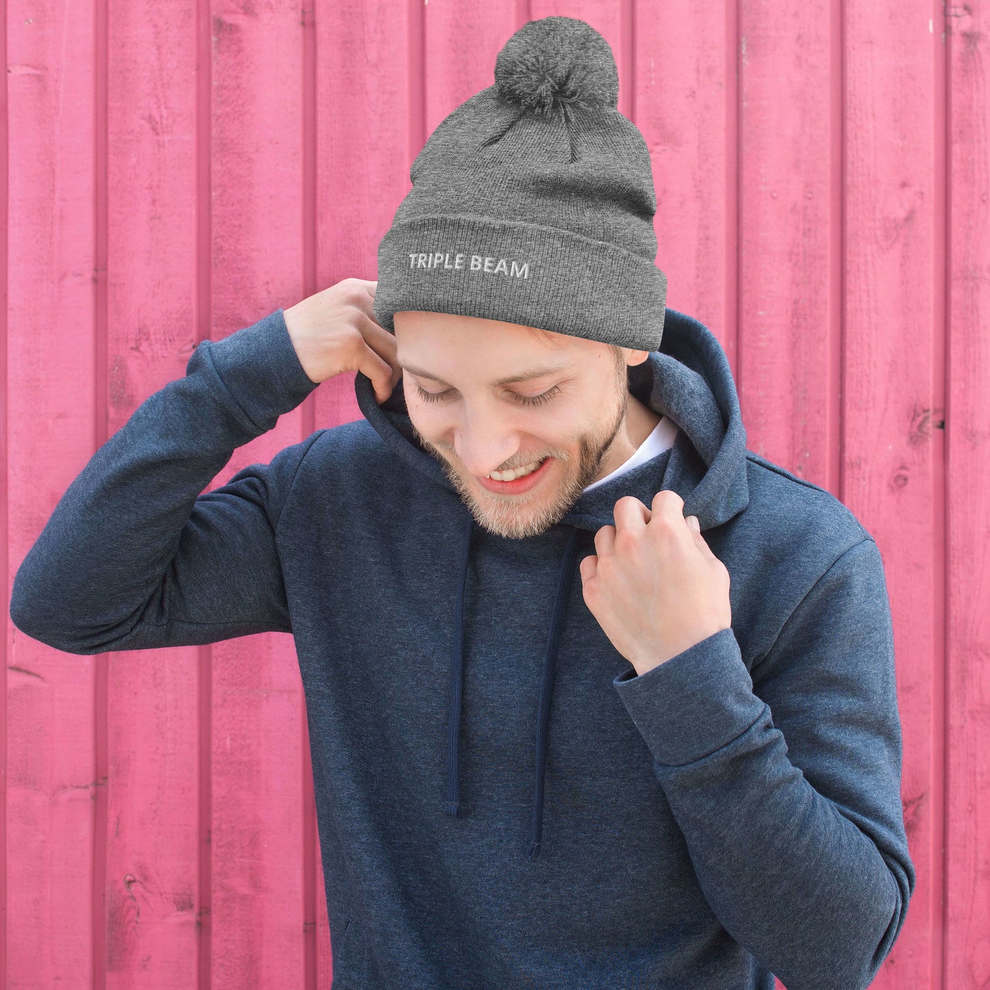 TRIPLE BEAM  Pom-Pom Beanie