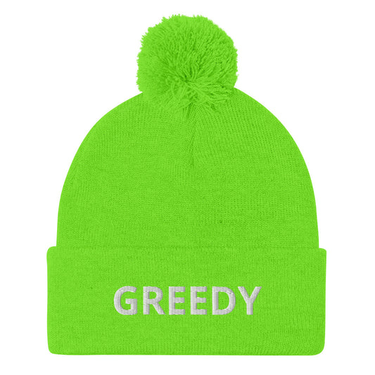 GREEDY  Pom-Pom Beanie