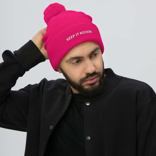 KEEP IT ROCKIN  Pom-Pom Beanie