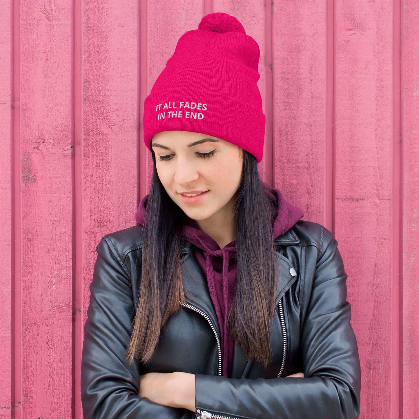 IT ALL FADES IN THE END Pom-Pom Beanie