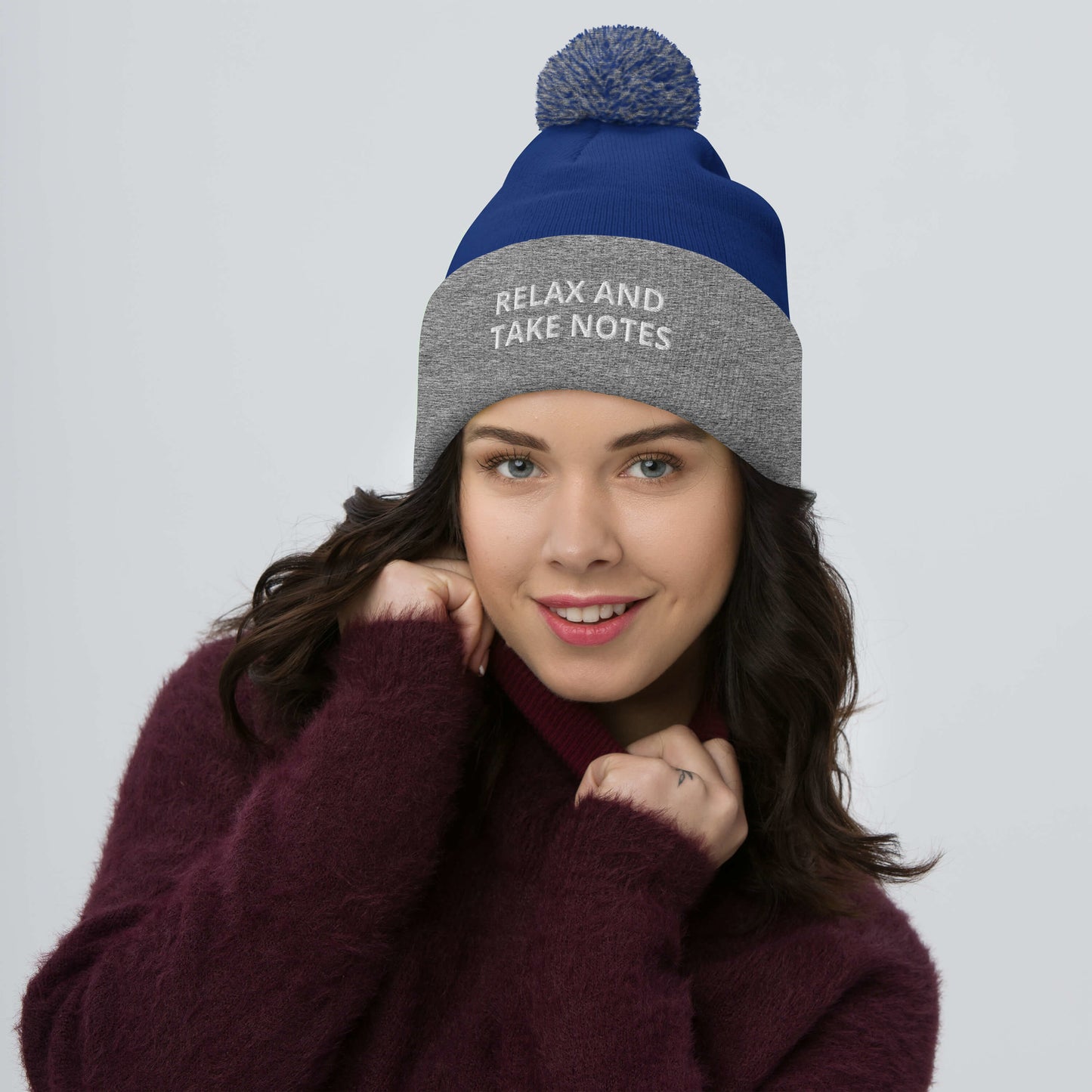 RELAX AND TAKE NOTES Pom-Pom Beanie