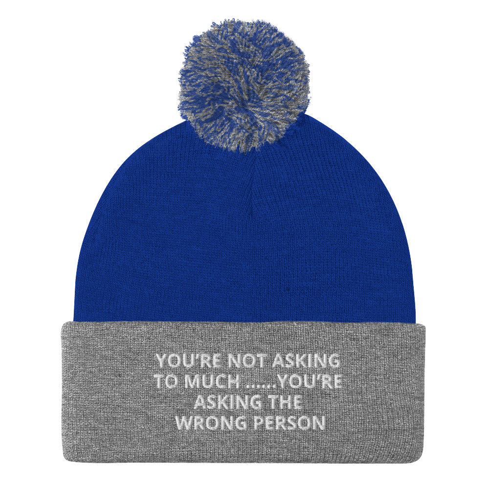 YOU’RE NOT ASKING TO MUCH ….YOU’RE ASKING THE WRONG PERSON  Pom-Pom Beanie