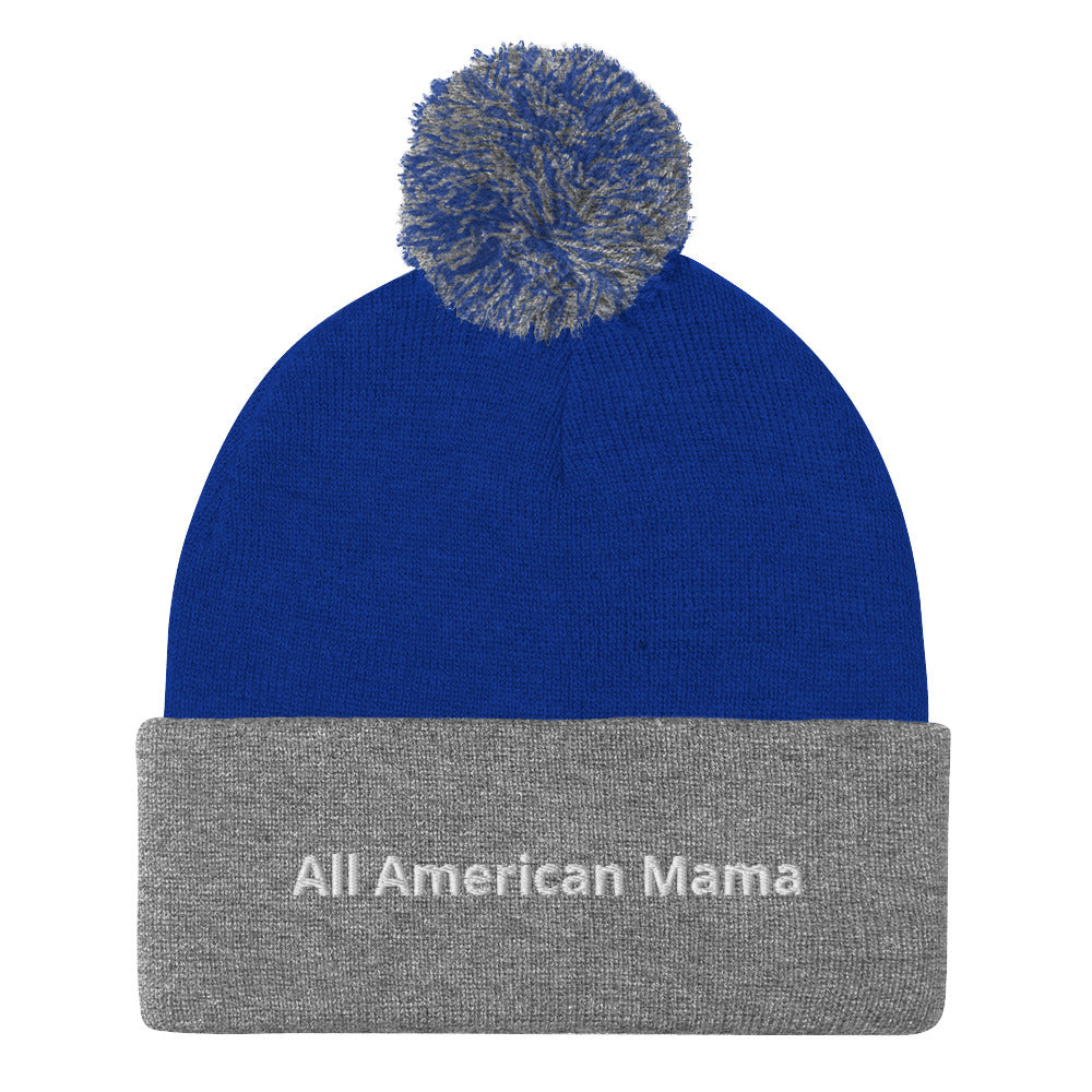 All American Mama Pom-Pom Beanie