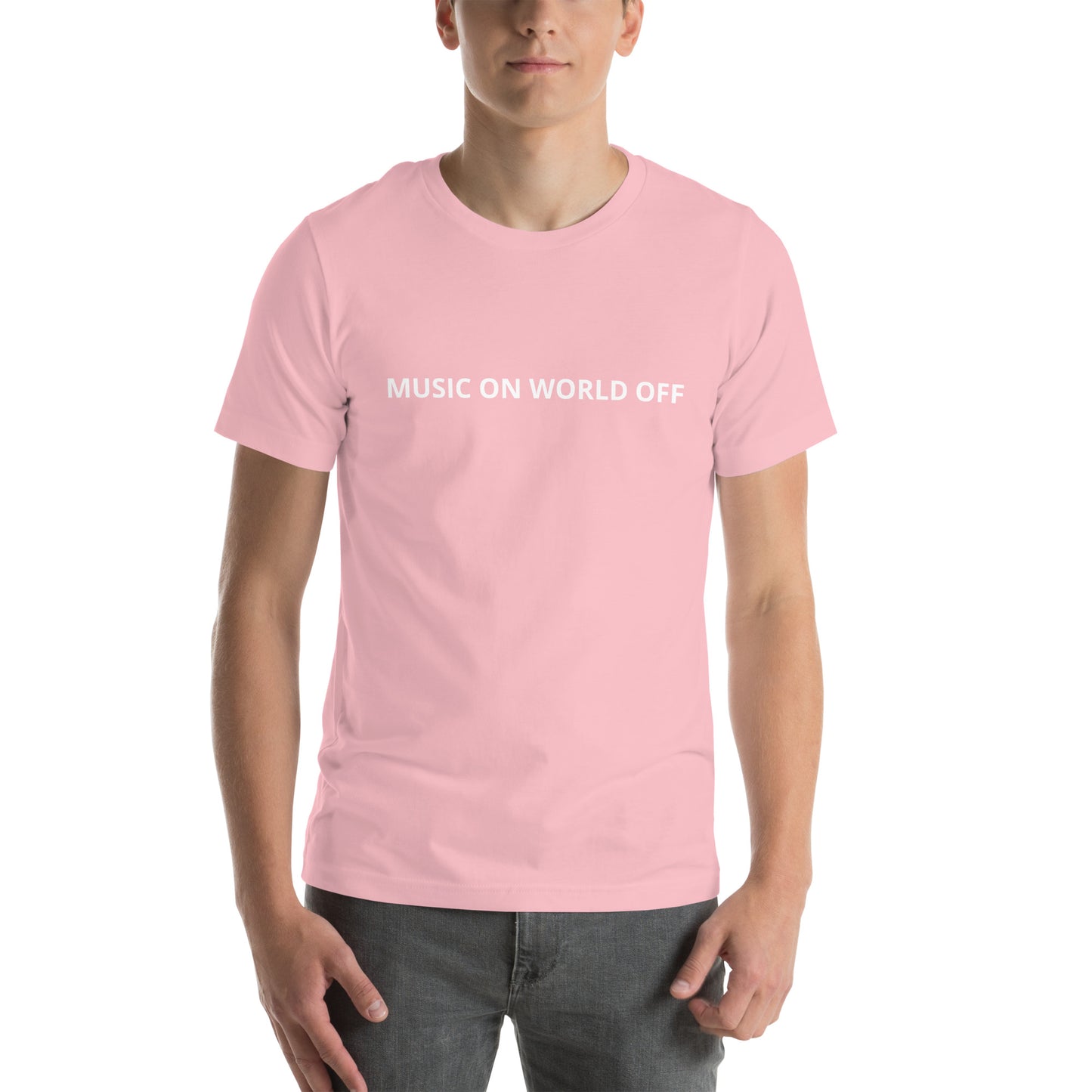 MUSIC ON WORLD OFF  Unisex t-shirt